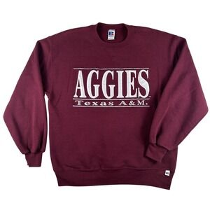 Vintage Texas A&M Aggies Sweatshirt Mens Large Red NCAA Russell Athletic 90s